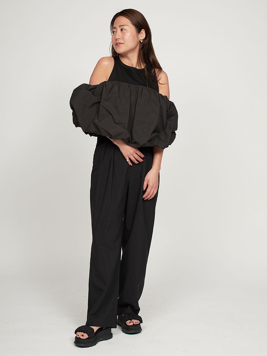 美品MHL, ブラック 2タックパンツ Mサイズ MHL. マーガレットハウエル MARGARET HOWELL *コットンリネン