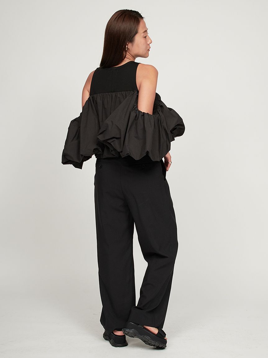 emmi ラインタックパンツ レディース オールシーズン 黒/ブラック ラインタックパンツ【BLACK】 – ELLIE