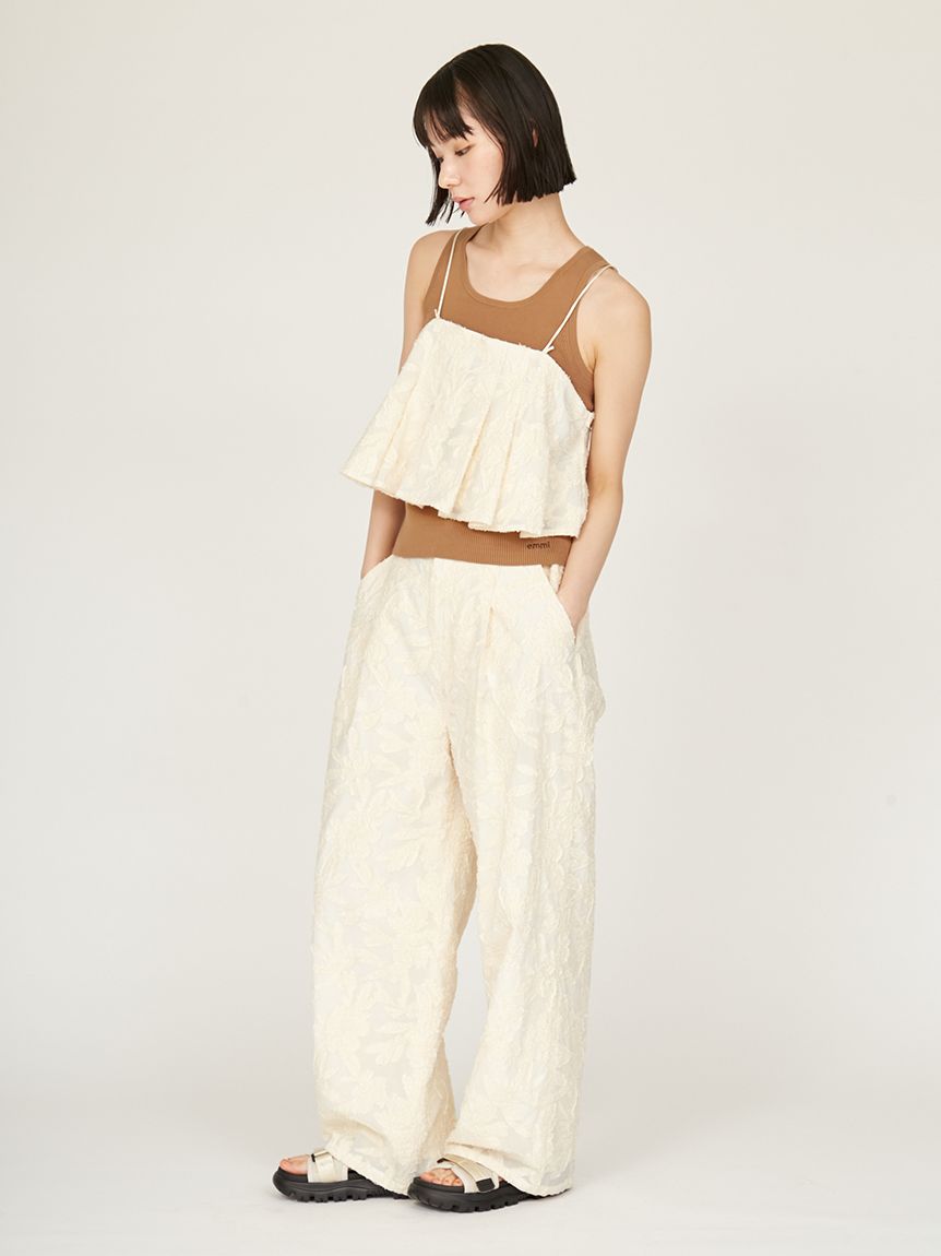 MSGM ハイウエストフリツハラッツォハンツ 3842MDP08257315 01 ワイドパンツ ハイウエストスラックス脚長 | ミニミニストア