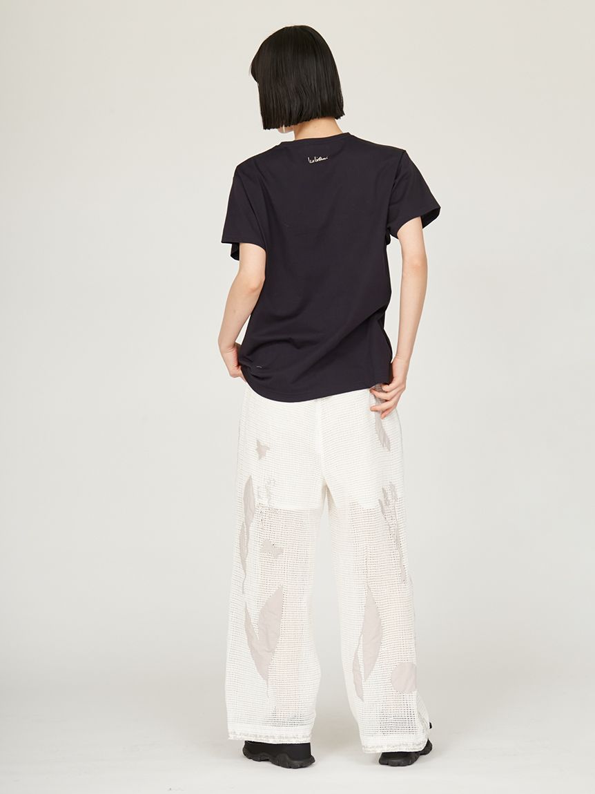 【emmi×Leo Lionni】 メッシュパンツ ブラック1 emmi×Leo Lionni】 メッシュパンツ(ワイドパンツ)｜パンツ｜emmi