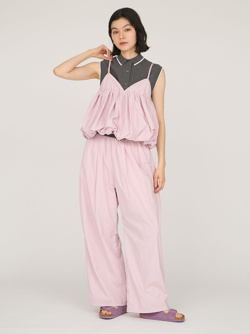 新品⭐︎タグつき emmi ナイロンフレアパンツ PINK 0 emmi（エミ）の「ナイロンフレアパンツ（その他パンツ）」 - WEAR