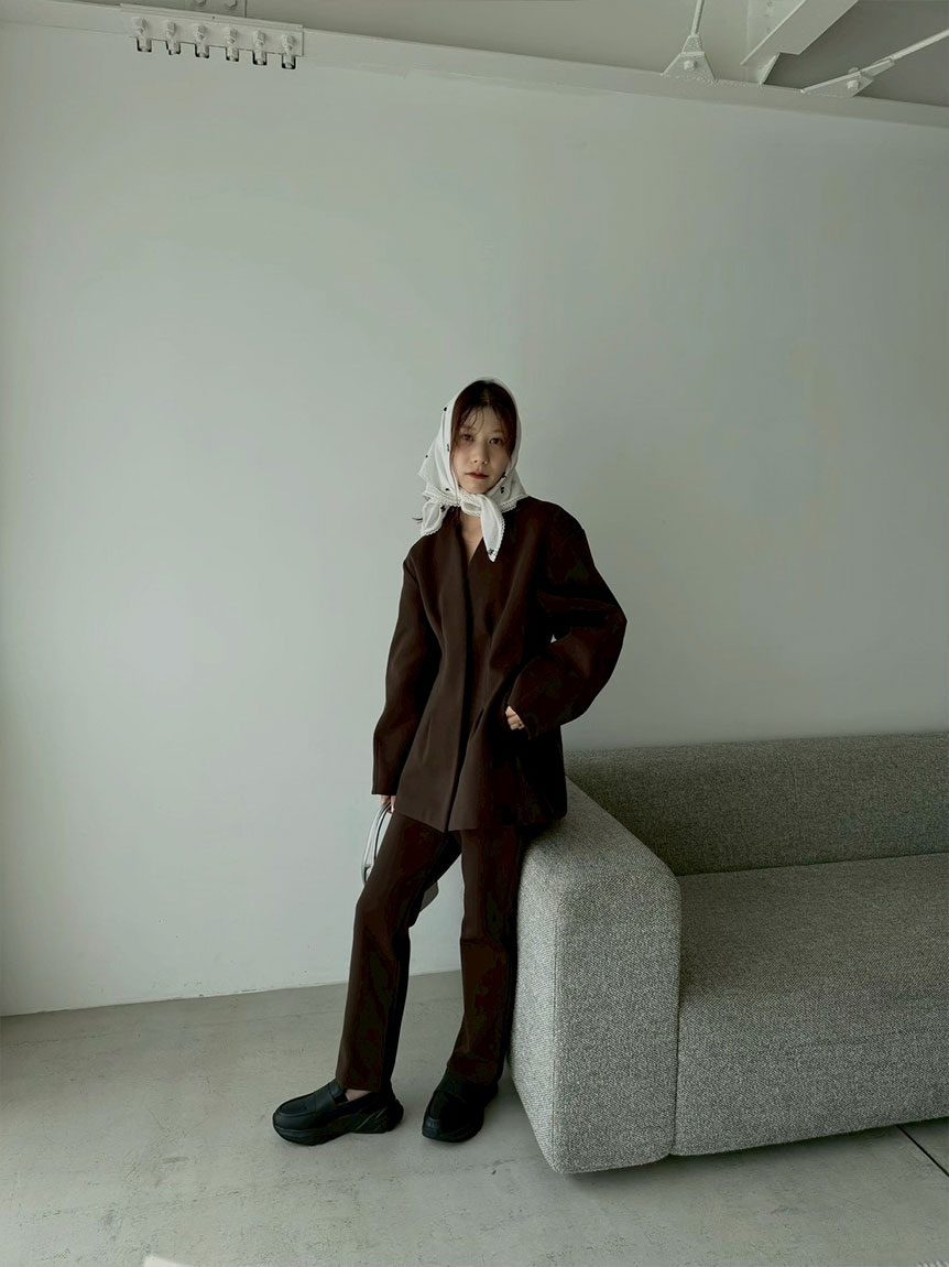 セットアップ対応】【金子綾 for emmi】トラウザーズパンツ(ワイド