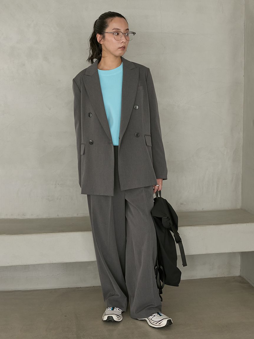 セットアップ対応】ワイドレッグタックパンツ(ワイドパンツ)｜パンツ