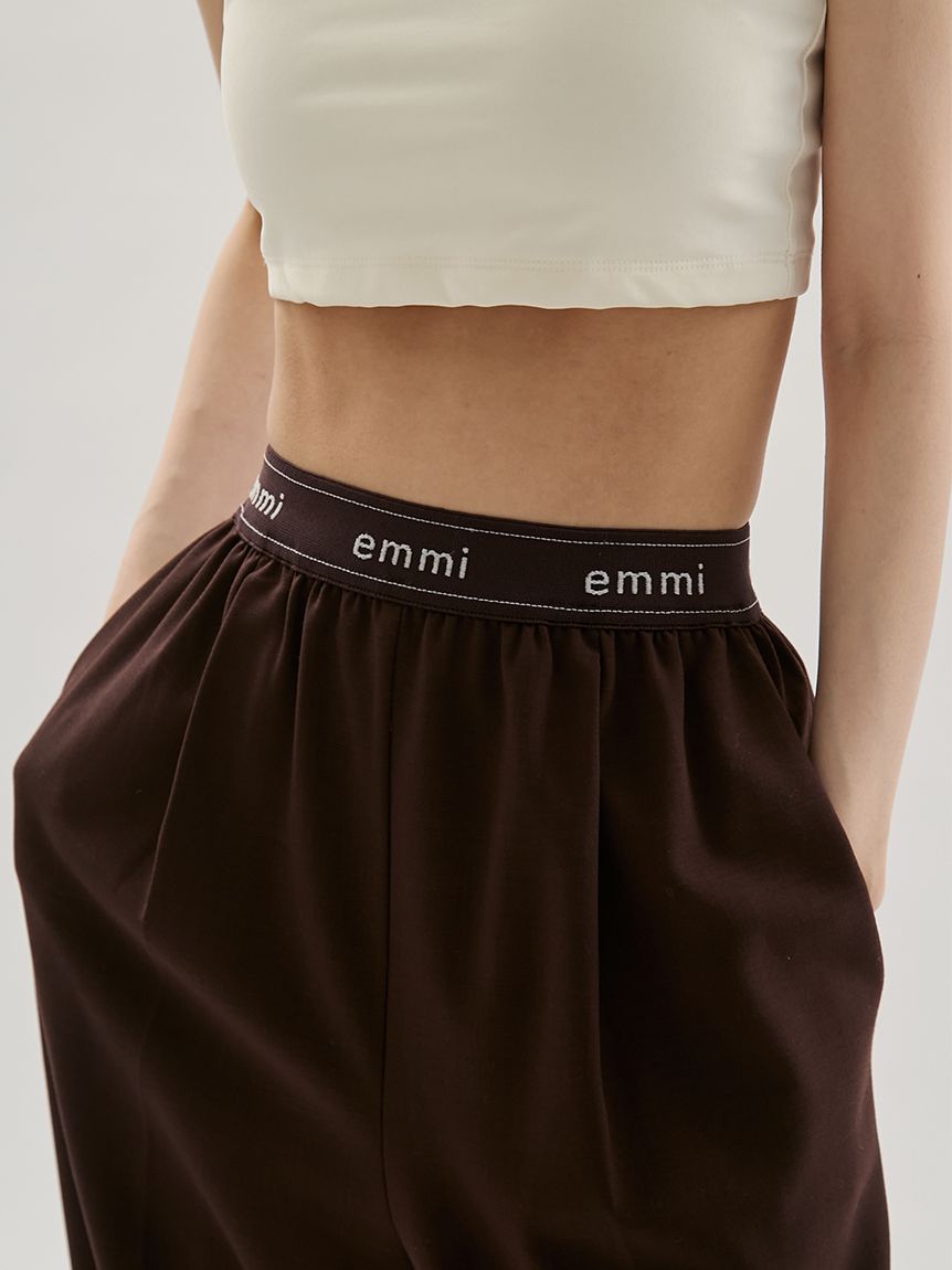 emmiロゴゴムジャガードイージーパンツ(ワイドパンツ)｜パンツ｜emmi