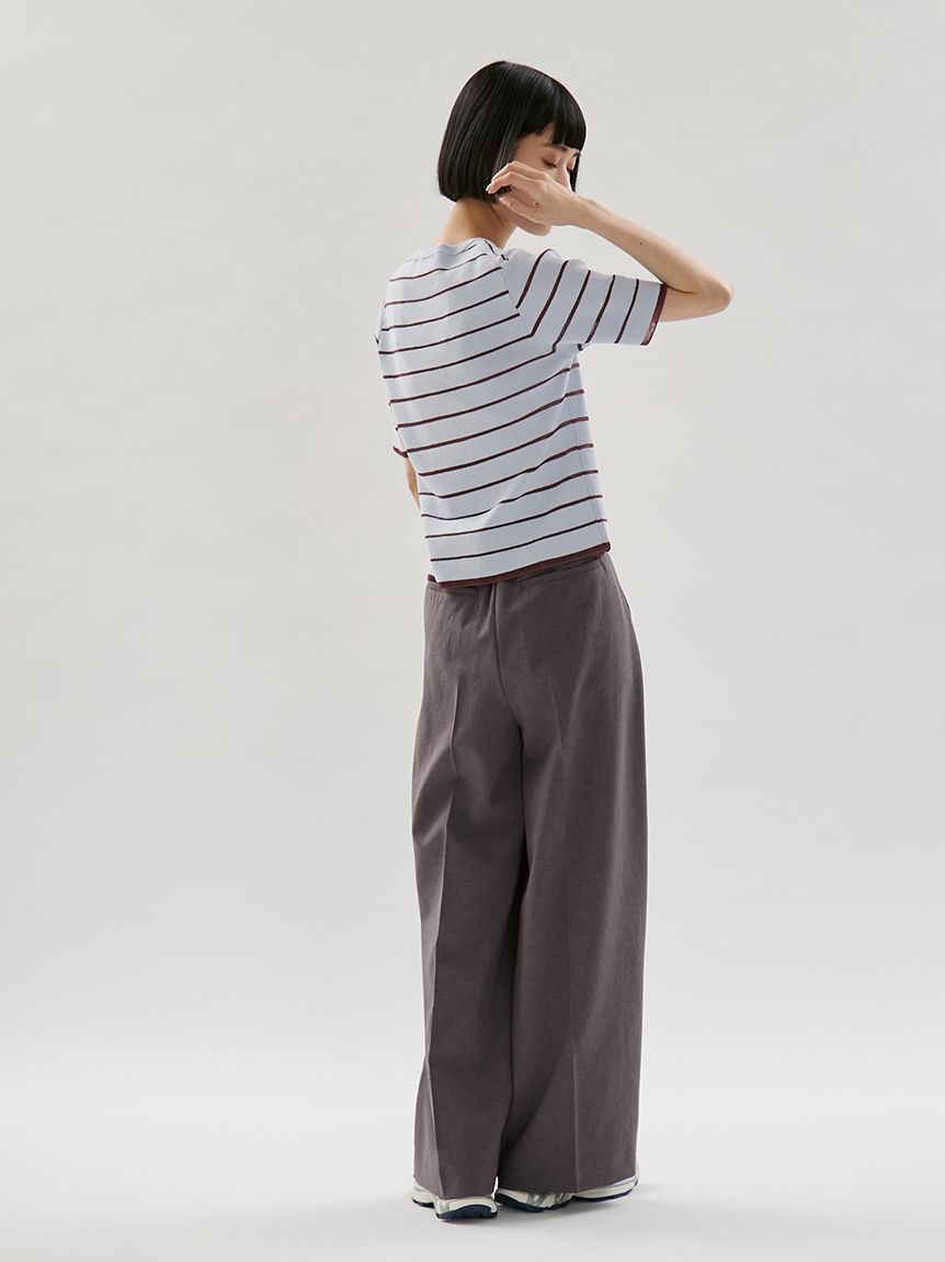 Orimi グレー ワイドパンツ 2タックワイドパンツ【セットアップ対応】(ワイドパンツ)｜パンツ