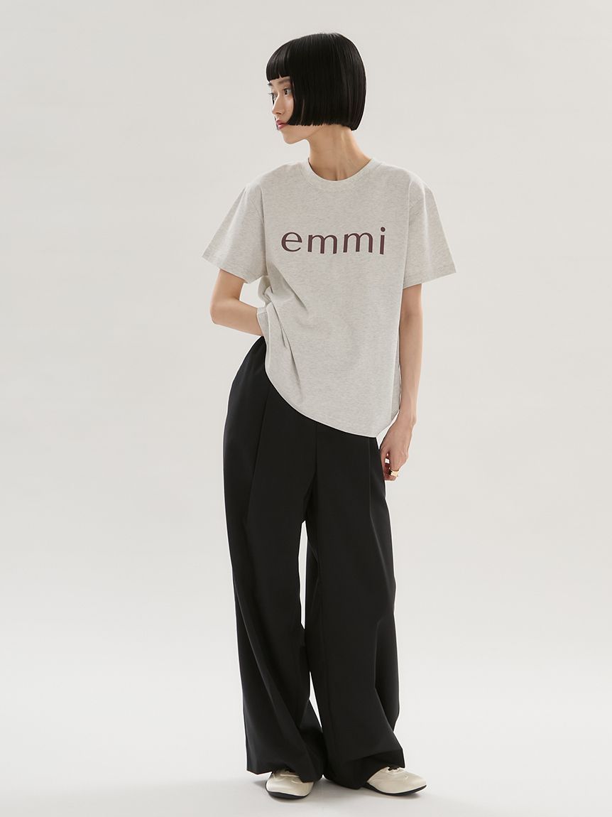 emmiロゴウエストゴムテーパードパンツ(ロングパンツ)｜パンツ｜emmi