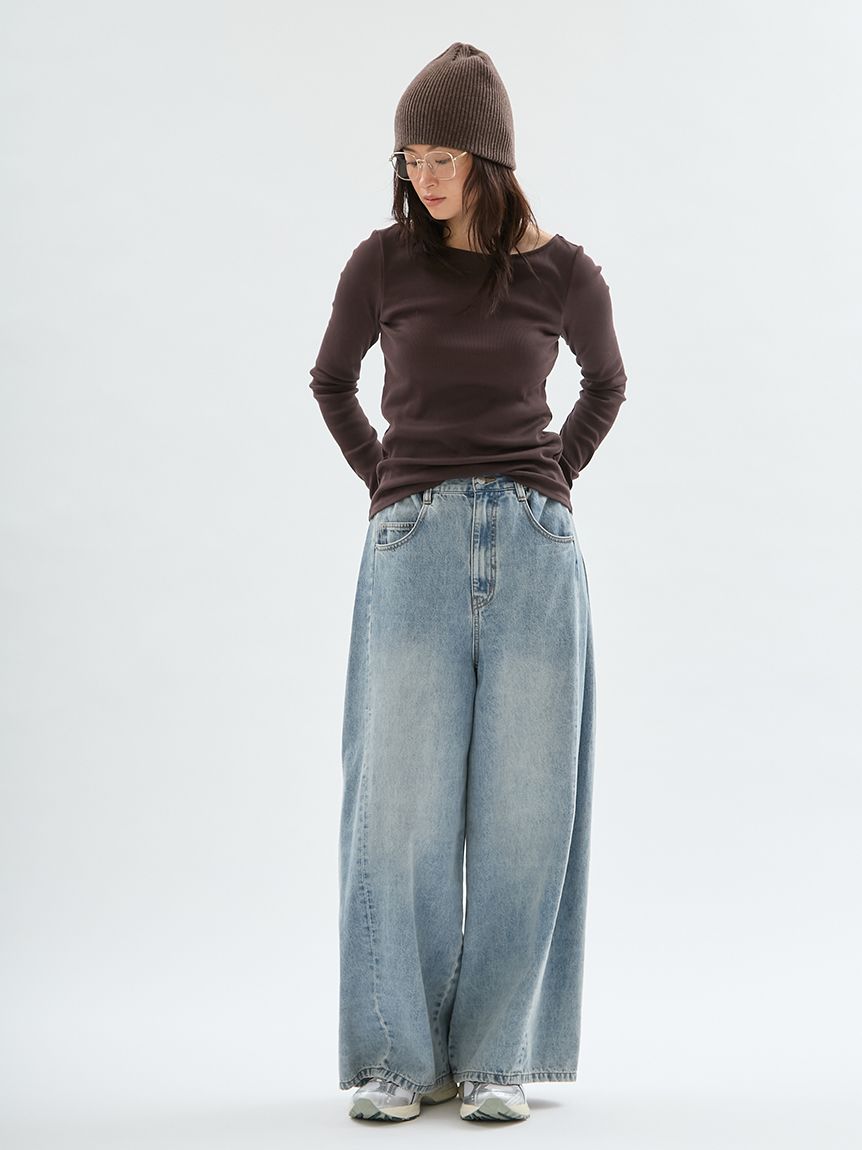 ウエストゴムサイドタックデニムパンツ(デニムパンツ)｜PANTS｜emmi