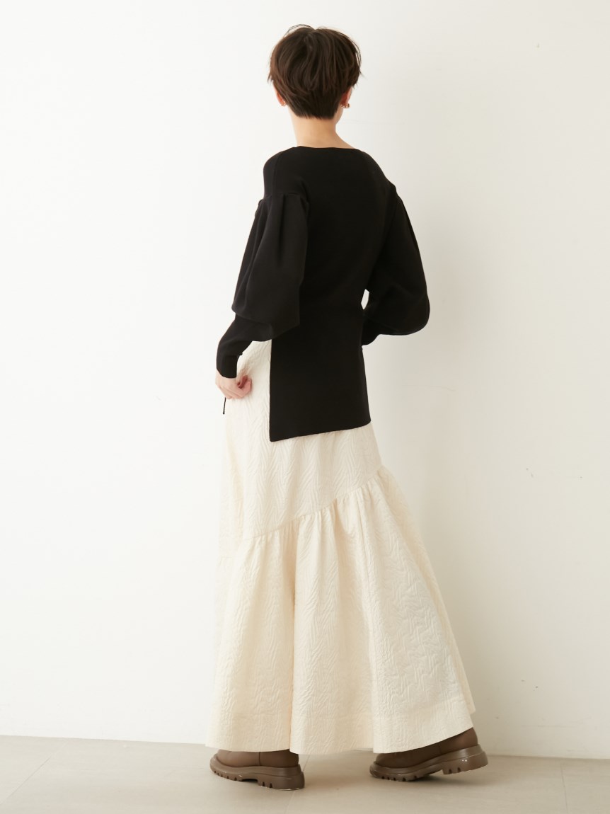 emmi atelier】アシメ切替膨れジャガードスカート(スカート)｜emmi 