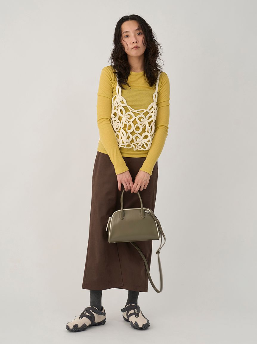 スウェードセンターステッチIラインスカート(ロングスカート