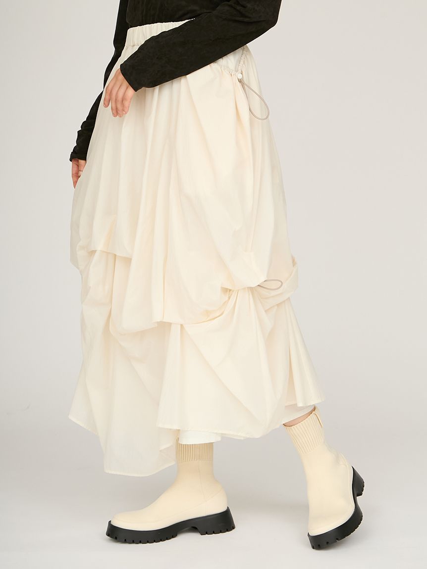 タックドロストボリュームスカート(ロングスカート)｜スカート｜emmi