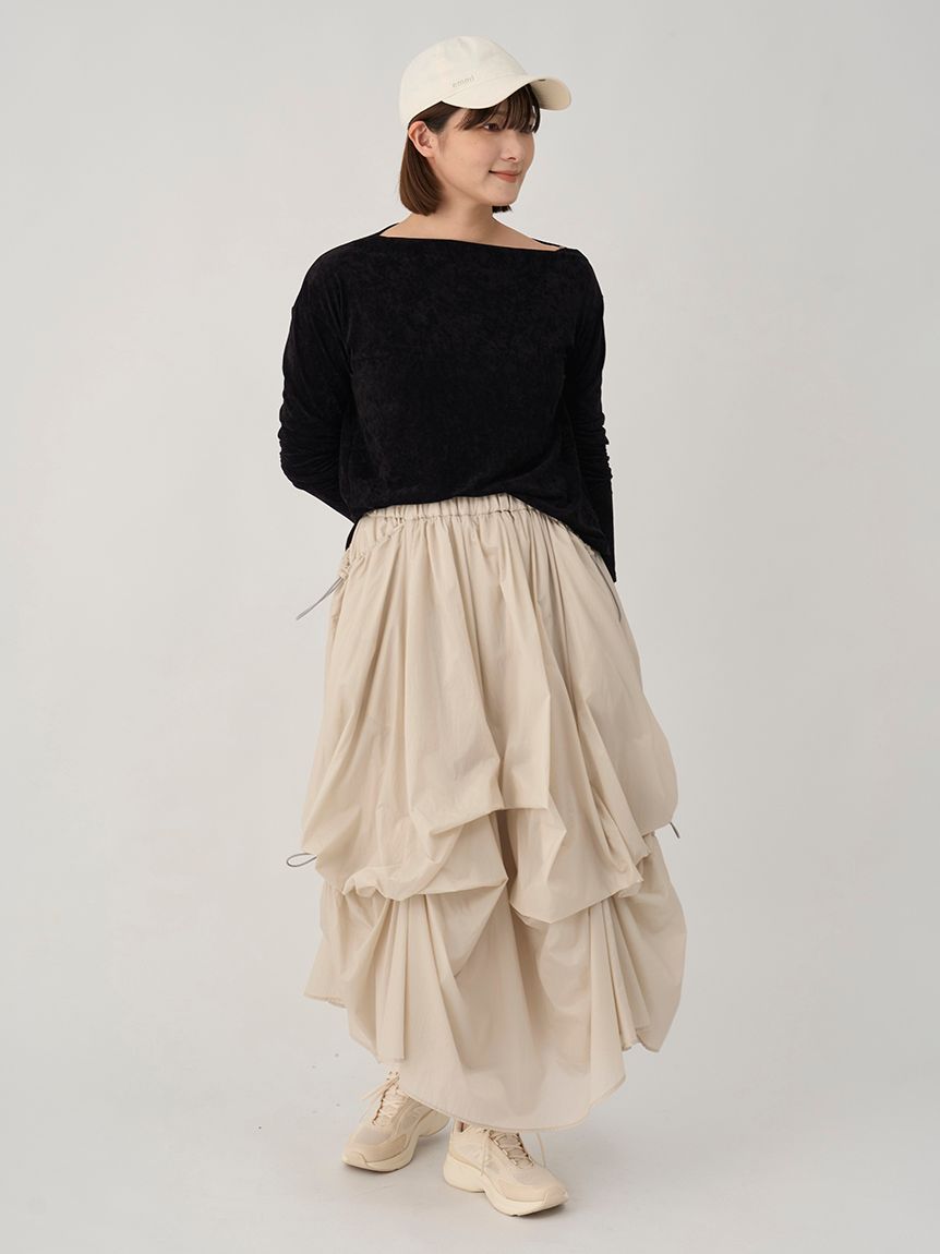 タックドロストボリュームスカート(ロングスカート)｜スカート｜emmi