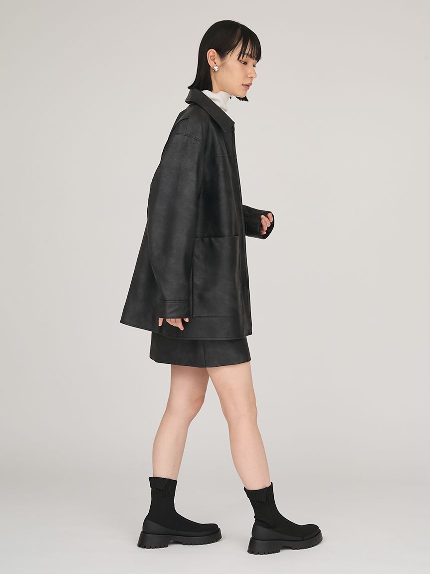 フェイクレザーミニスカート(ミニスカート)｜スカート｜emmi（エミ）の