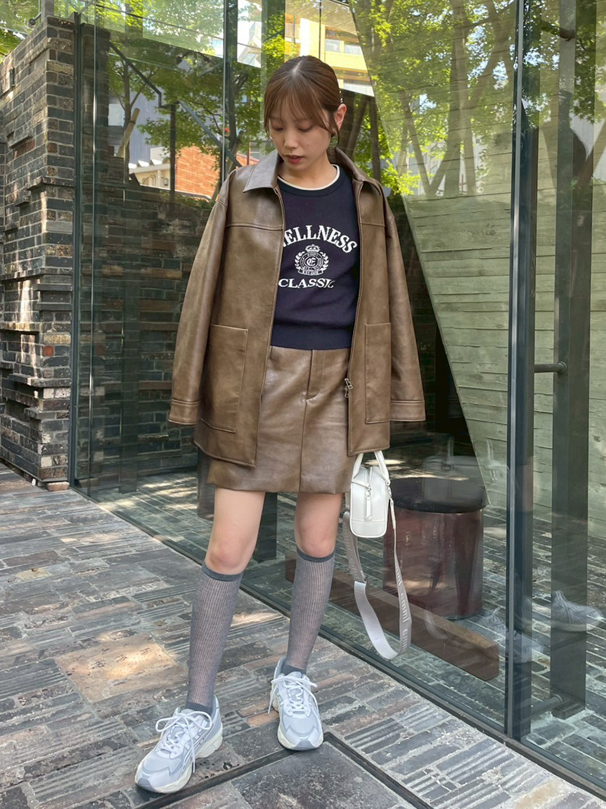 フェイクレザーミニスカート(ミニスカート)｜スカート｜emmi（エミ）の