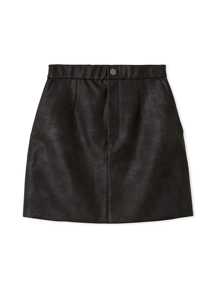 00s【archive】etvous レザージップスカート/Y2K フェード　黒 00s【archive】etvous レザージップスカート/Y2K フェード 黒