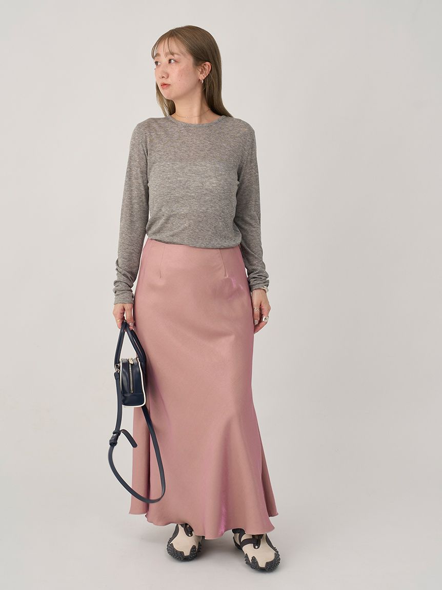 シャイニーサテンナロースカート(フレアスカート)｜スカート