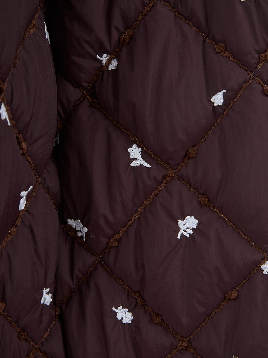 フラワーエンブロイダリーキルティングスカート(ロングスカート