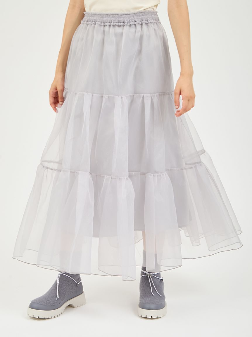 チュールボリュームシアースカート(ロングスカート)｜スカート｜emmi