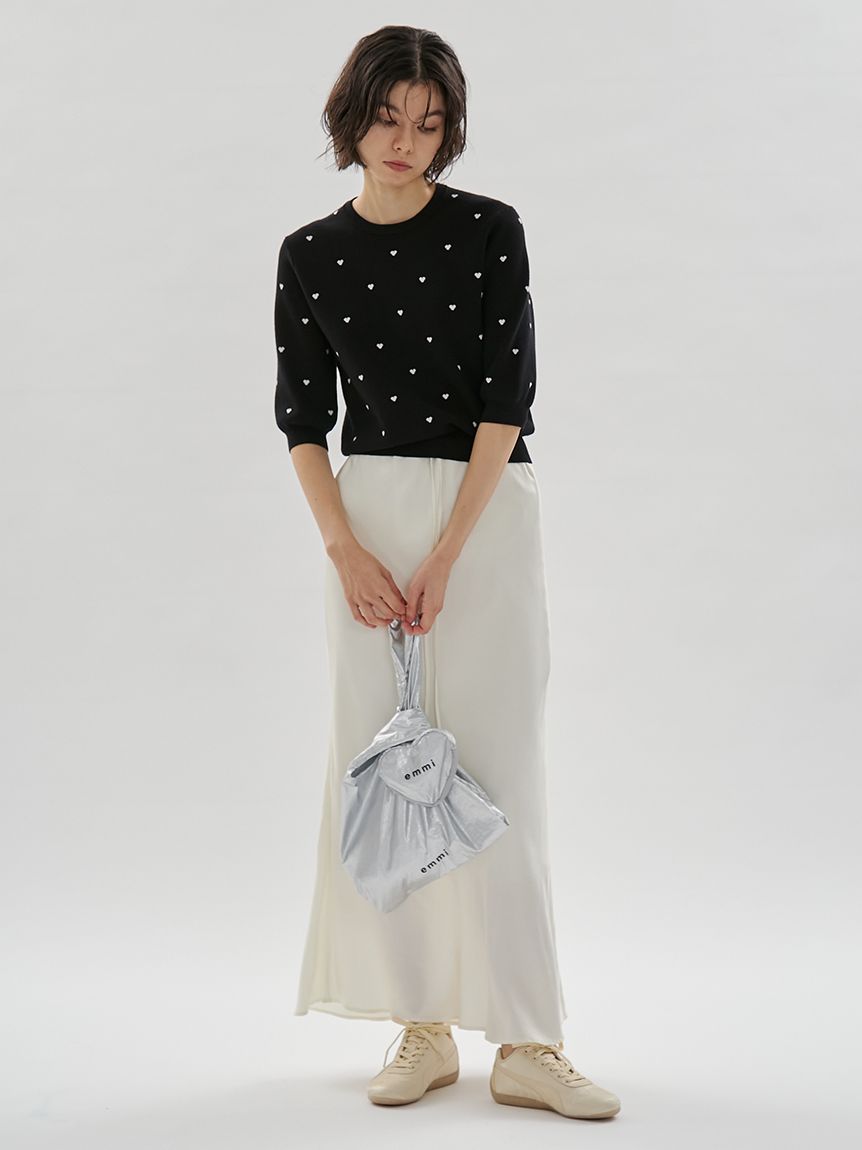 サテンナロースカート【セットアップ対応】(ロングスカート)｜スカート