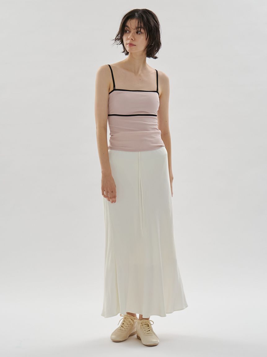 サテンナロースカート【セットアップ対応】(ロングスカート)｜スカート