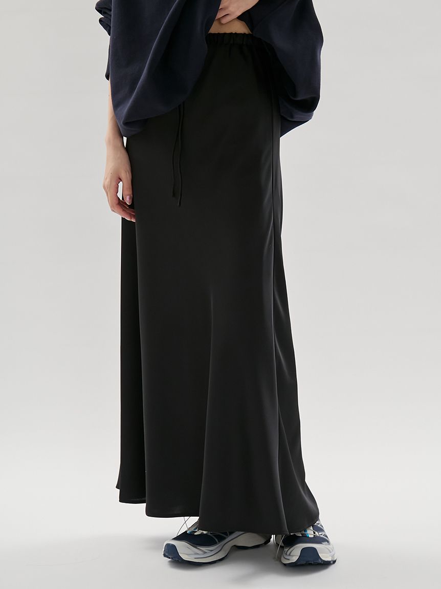 サテンナロースカート【セットアップ対応】(ロングスカート)｜スカート