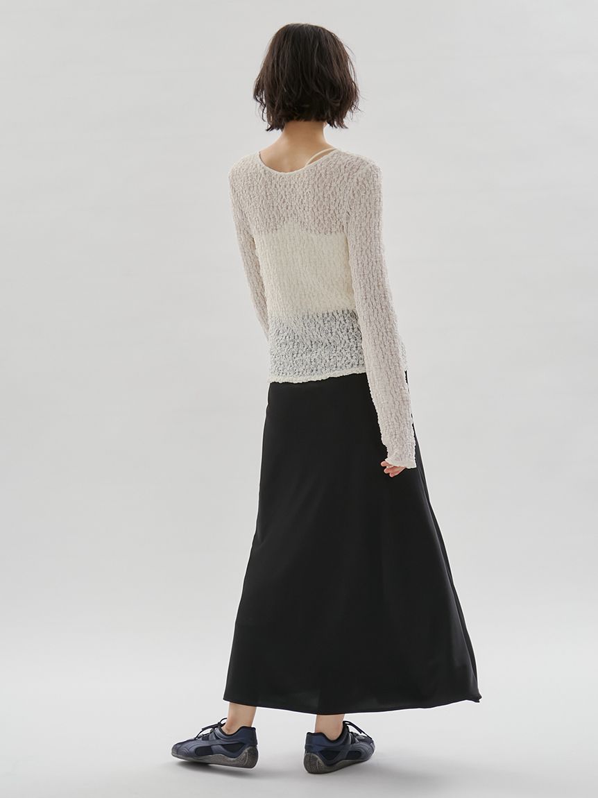 サテンナロースカート【セットアップ対応】(ロングスカート)｜スカート