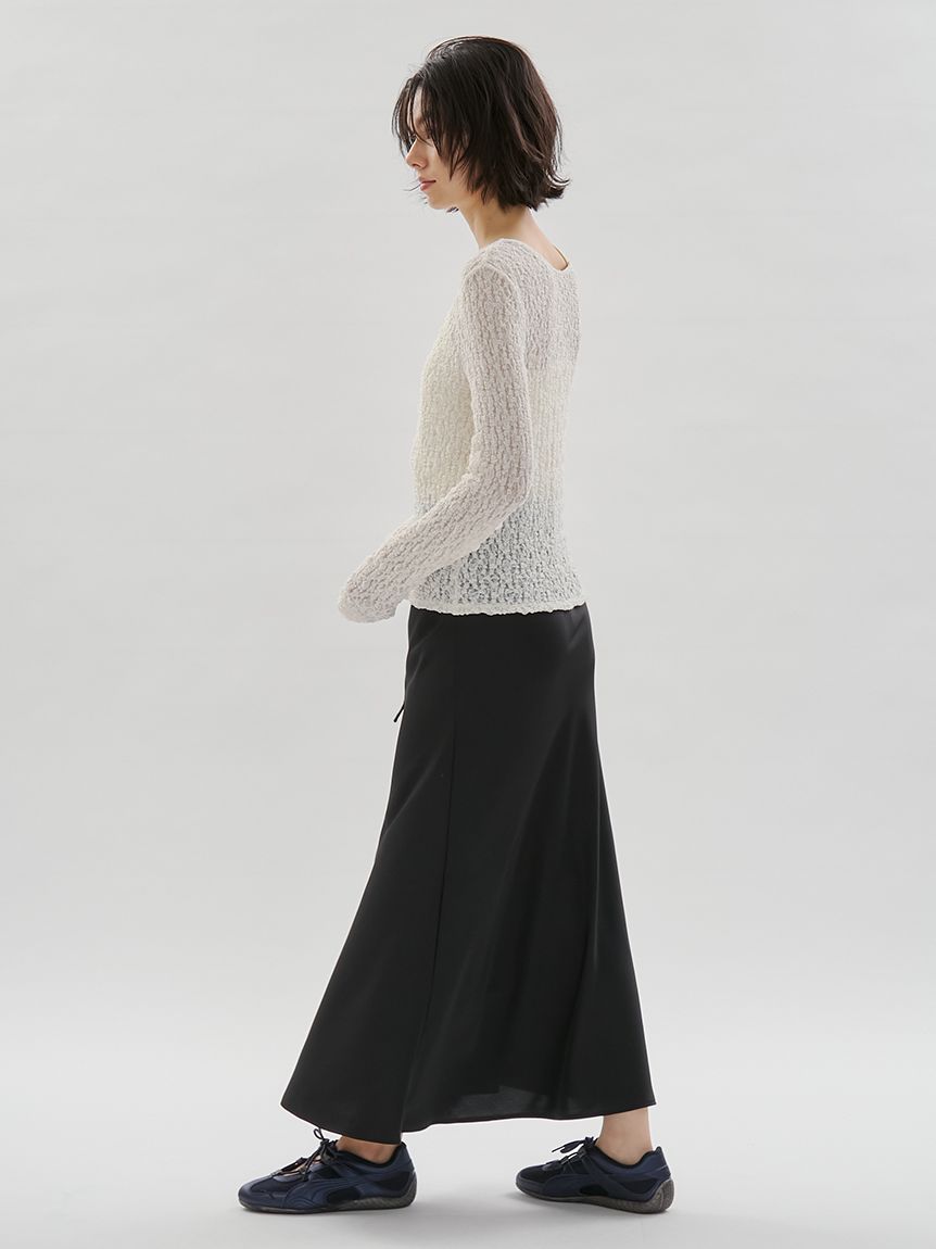 サテンナロースカート【セットアップ対応】(ロングスカート)｜スカート