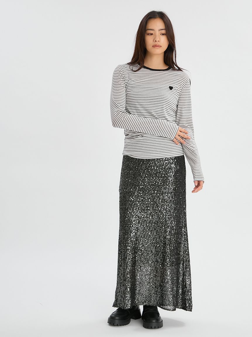 スパンコールナロースカート(ロングスカート)｜SKIRT｜emmi（エミ）の
