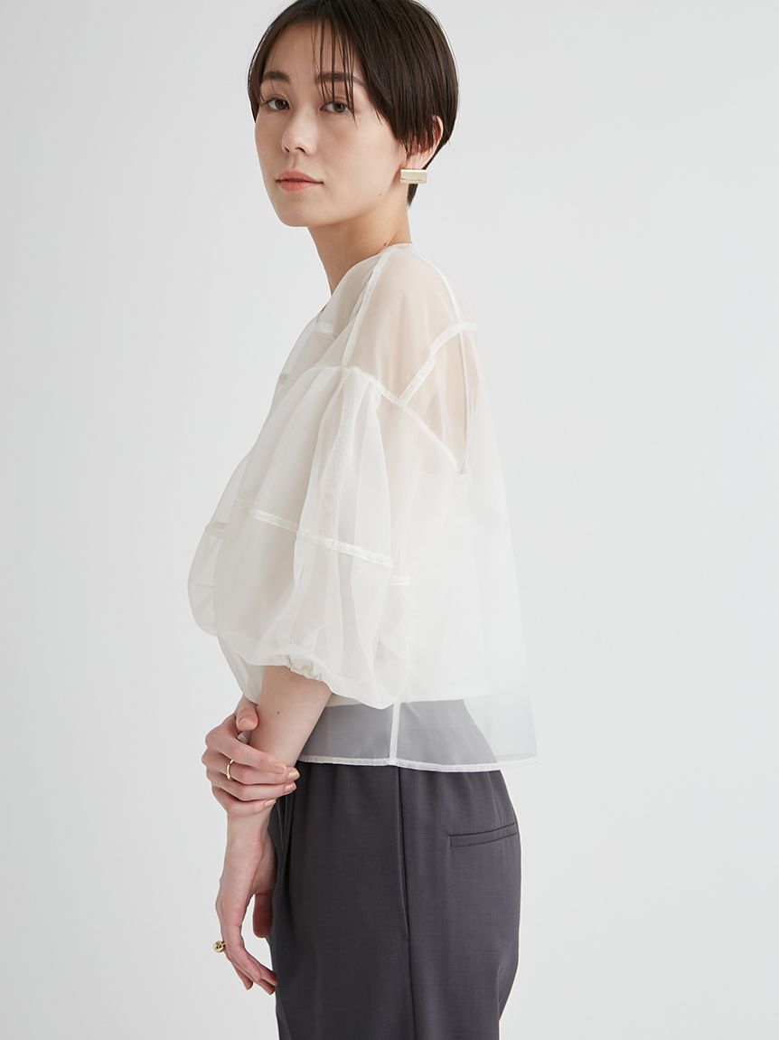 eco カップ付きキャミソールセットシアートップス(シャツ