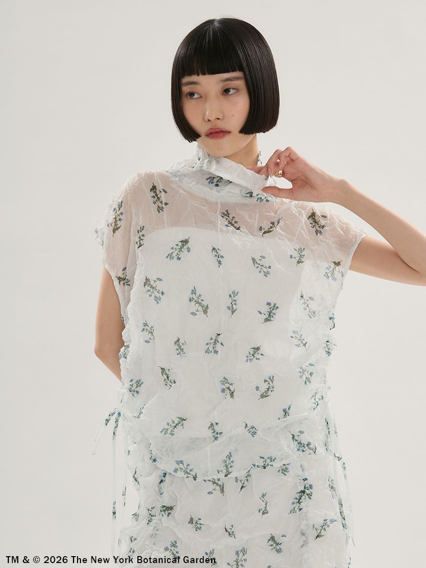 emmi×NYBG】フラワーワッシャーブラウス【セットアップ対応】/ハンド 