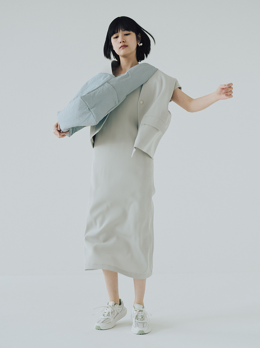 希少美品プリーツプリーズ シルバーグレー ホワイト