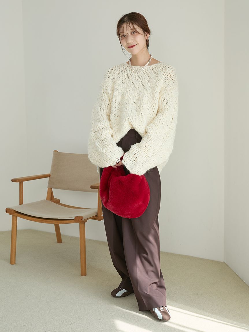 emmi グレー　ミックス　サイズ0 ファーライクバッグ(ハンドバッグ)｜バッグ｜emmi（エミ）の通販サイト