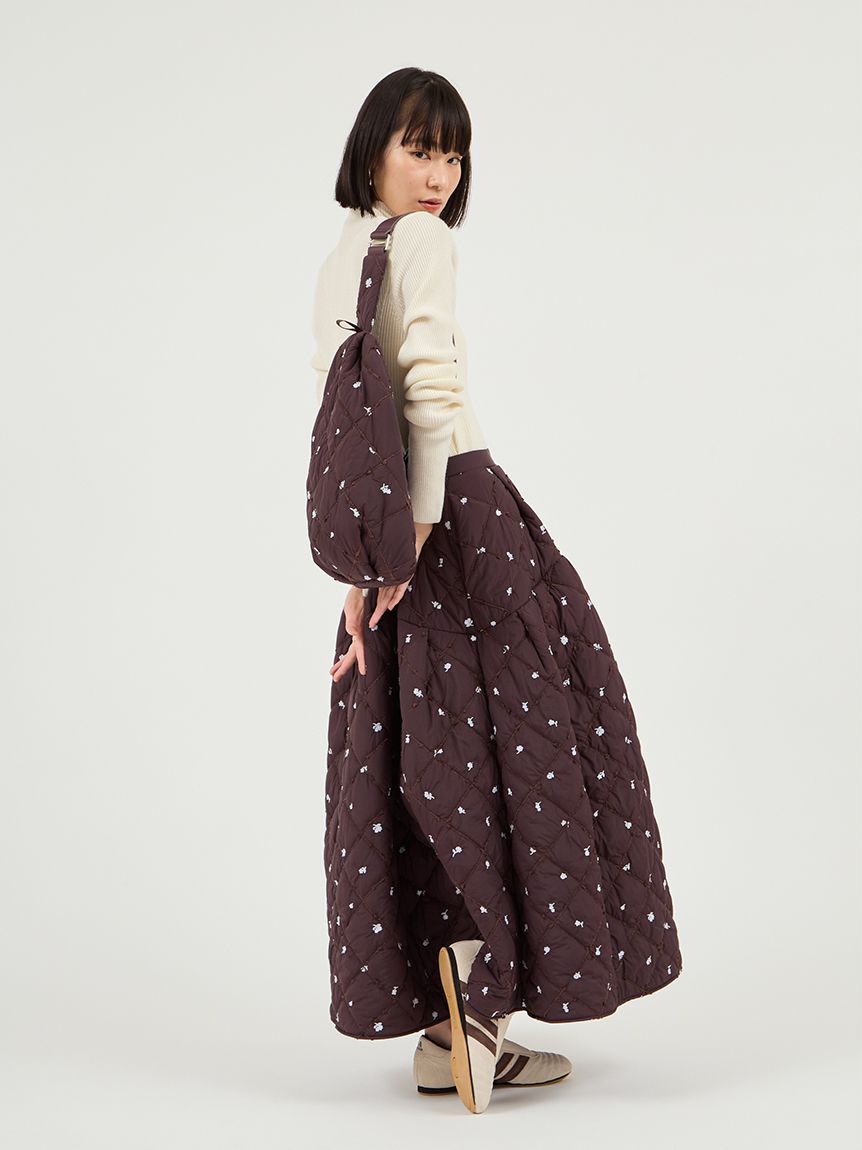 フラワーエンブロイダリーキルティングバッグ(バックパック