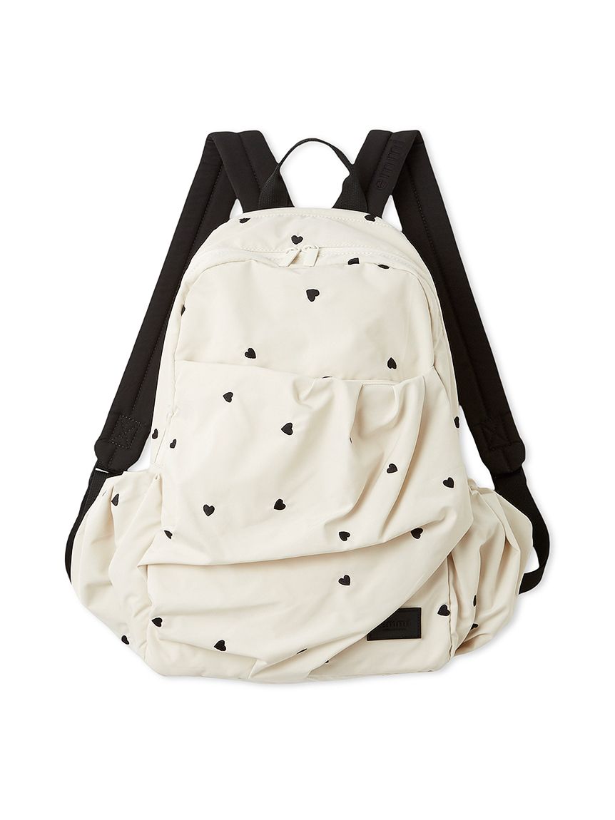 ❤︎ 新品タグ付 ❤︎ emmiエミ ecoハートギャザーボディーバックパック ❤︎ HEART】 eco ハートギャザーボディーバックパック/撥水(バックパック