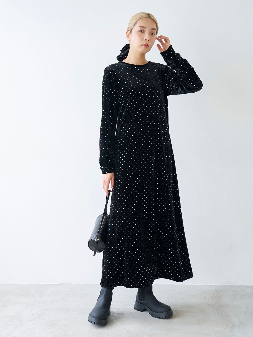 ドットベロアスクエアビッグシュシュ(ヘッドアクセサリー)｜グッズ
