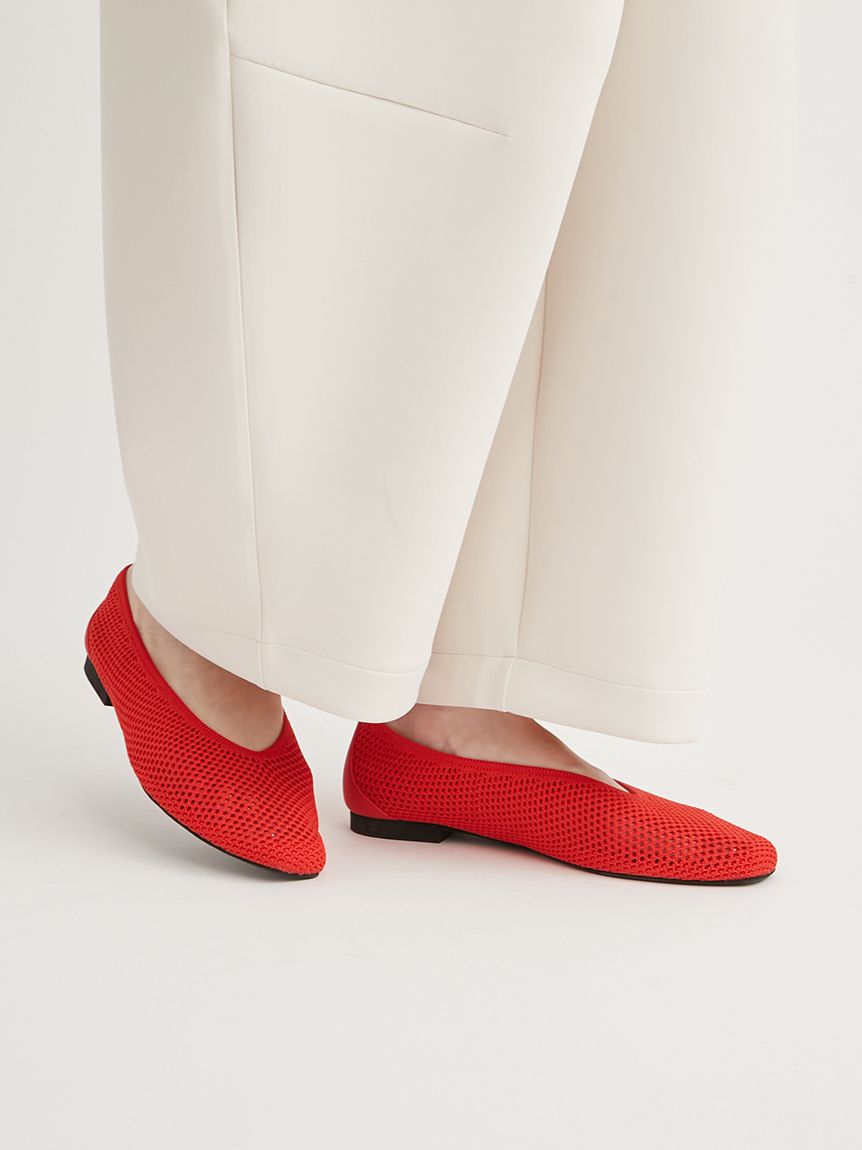 【美品】Offen ニット フラットシューズ 40 eco ウォッシャブルニットフラットシューズ(シューズ)｜emmi
