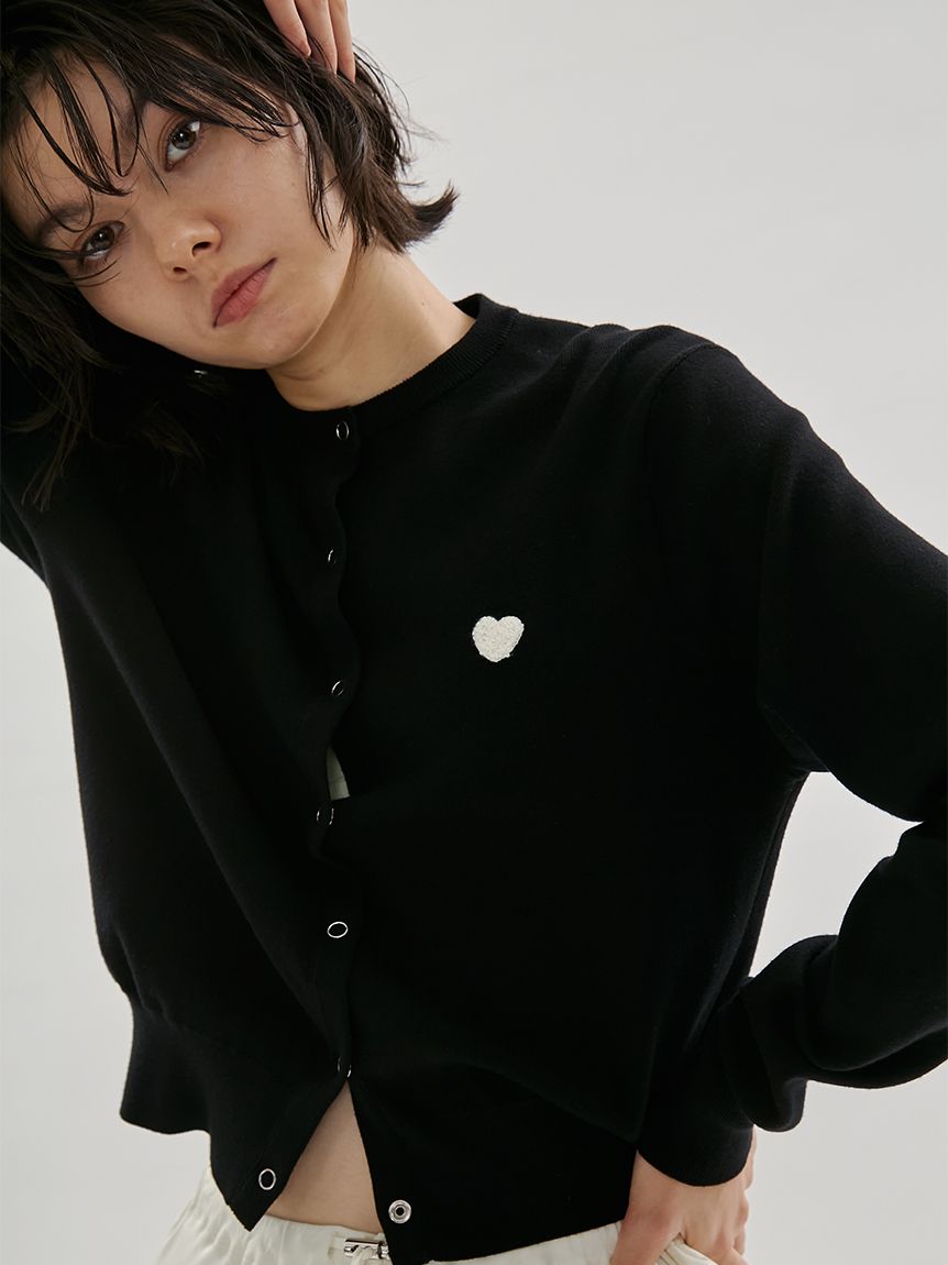 HEART】 eco ハートニットカーディガン【アンサンブル可能