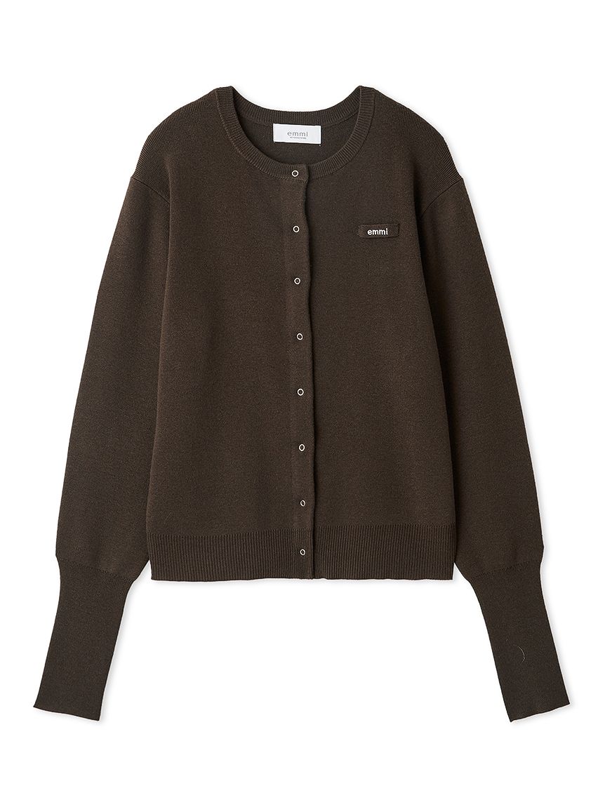 ONLINE限定カラーあり】emmiロゴクルーネックニットカーディガン