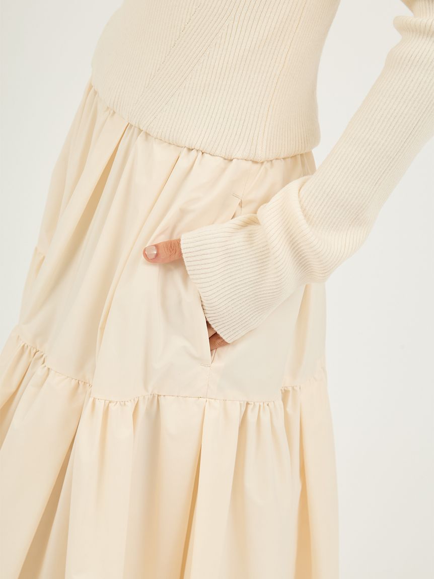 オフショルニットドッキングワンピース(ニットワンピース)｜ワンピース