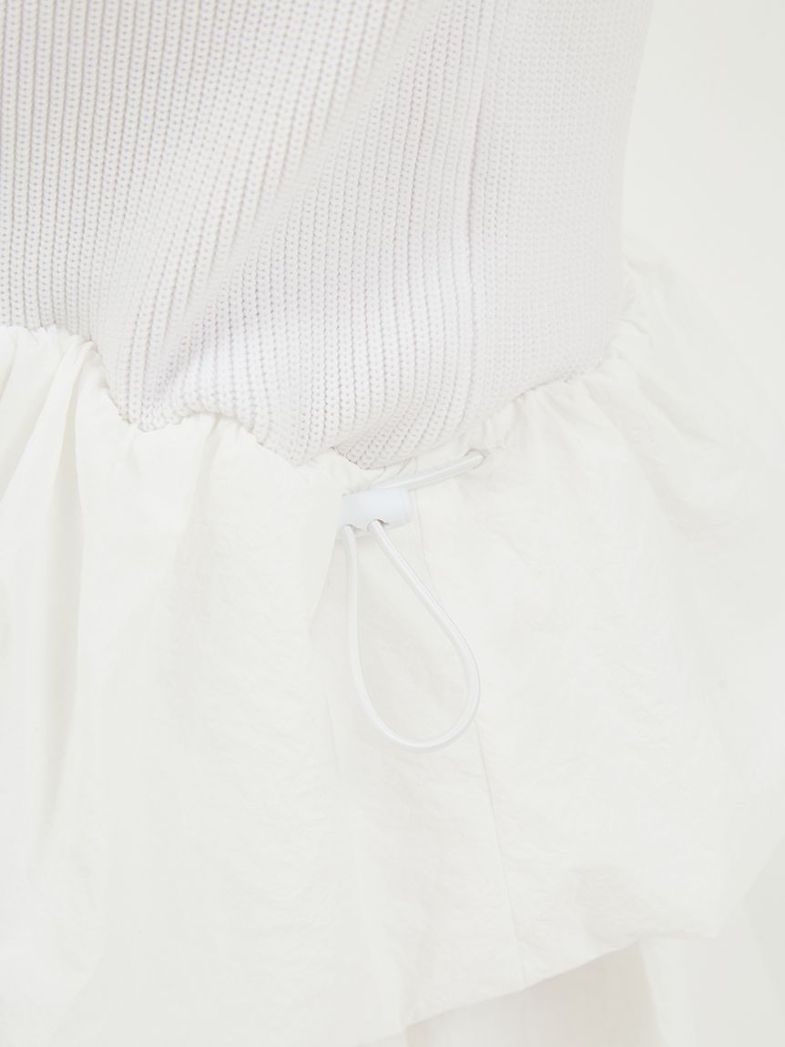 ニットタフタドッキングOP(マキシ・ロングワンピース)｜ワンピース