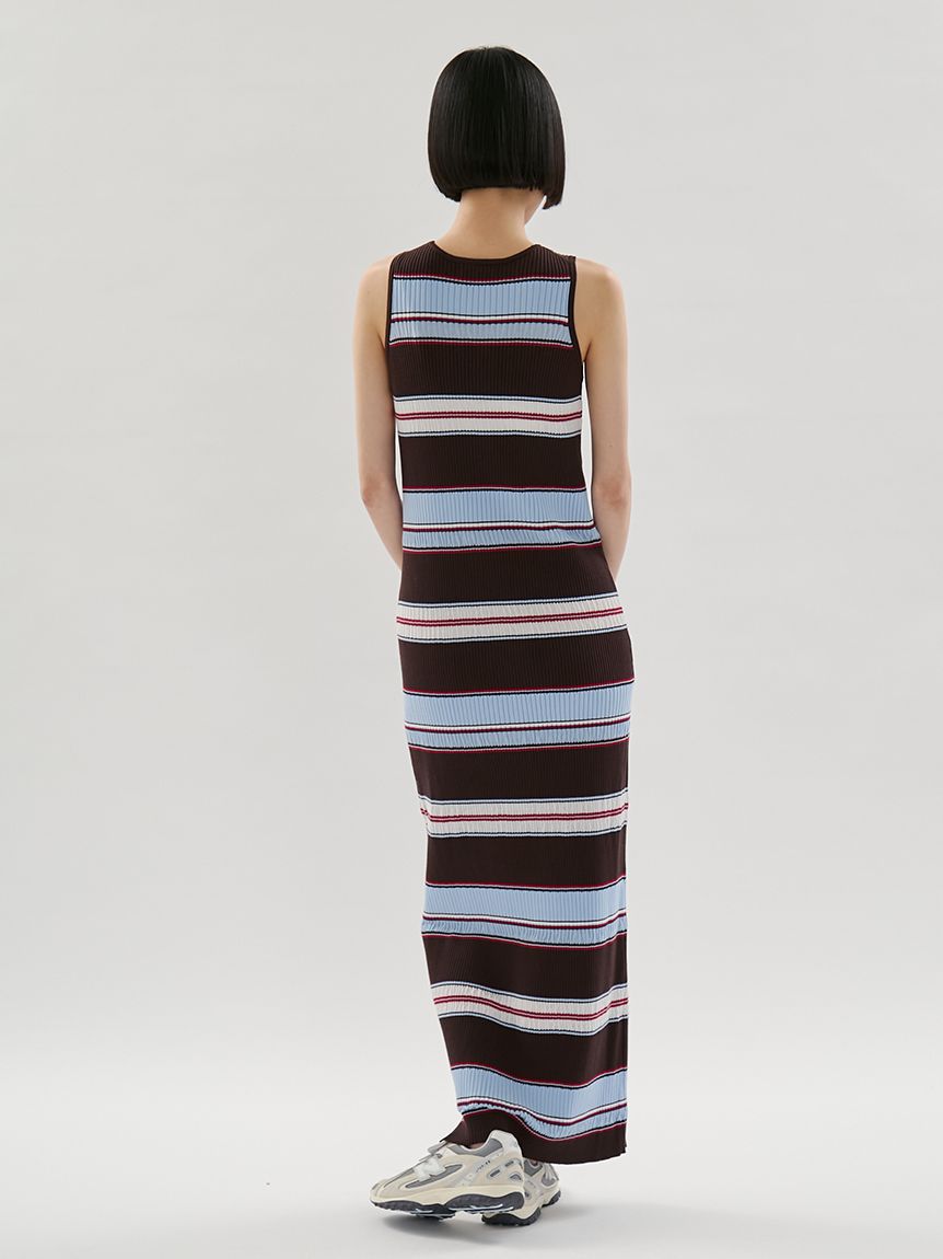 ONLINE限定カラーあり】マルチボーダーニットワンピース(ニット