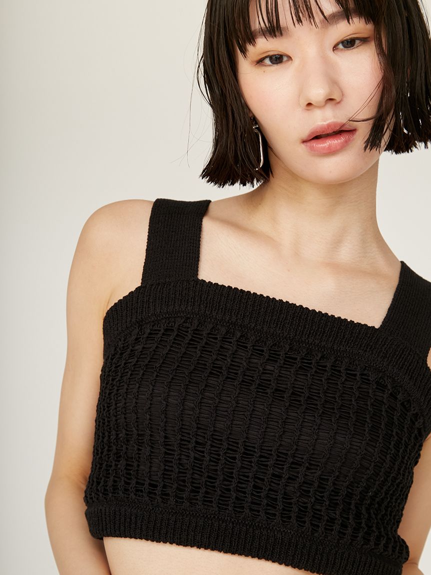 メッシュニットベアトップス(カットソー)|トップス|emmi(エミ メッシュニットベアトップス(カットソー)|トップス|emmi(エミ