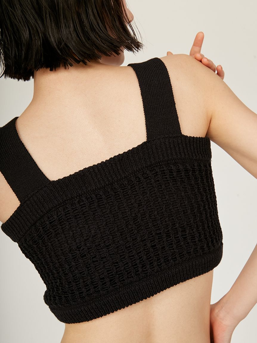 メッシュニットベアトップス(カットソー)|トップス|emmi(エミ メッシュニットベアトップス(カットソー)|トップス|emmi(エミ