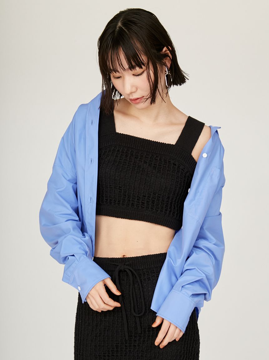 メッシュニットベアトップス(カットソー)｜トップス｜emmi（エミ