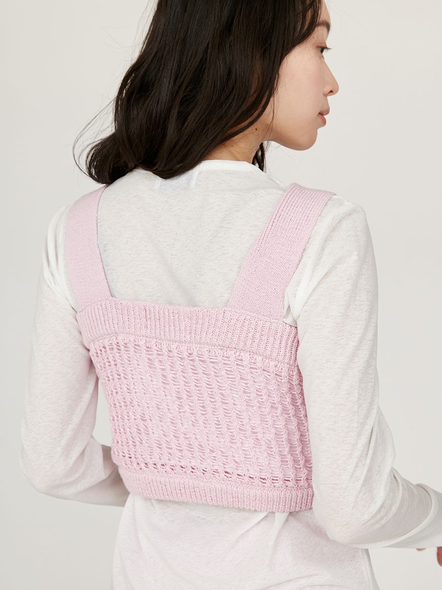 【国内正規品】 メッシュニットベアトップス(カットソー)｜トップス｜emmi（エミ トップス