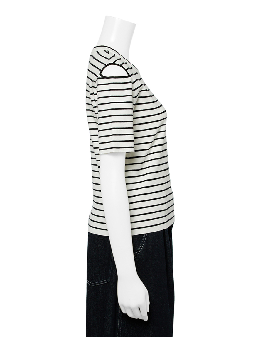 self-portraitオフショルダーニット self-portrait ホワイトオフショルダーセーター