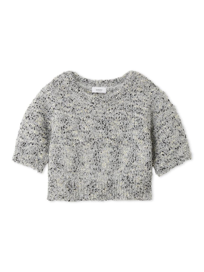 新品未使用　emmi ラメニットトップス　ネイビー 楽天市場】evernavy エバーネイビー ヘアリー 短丈 ニット