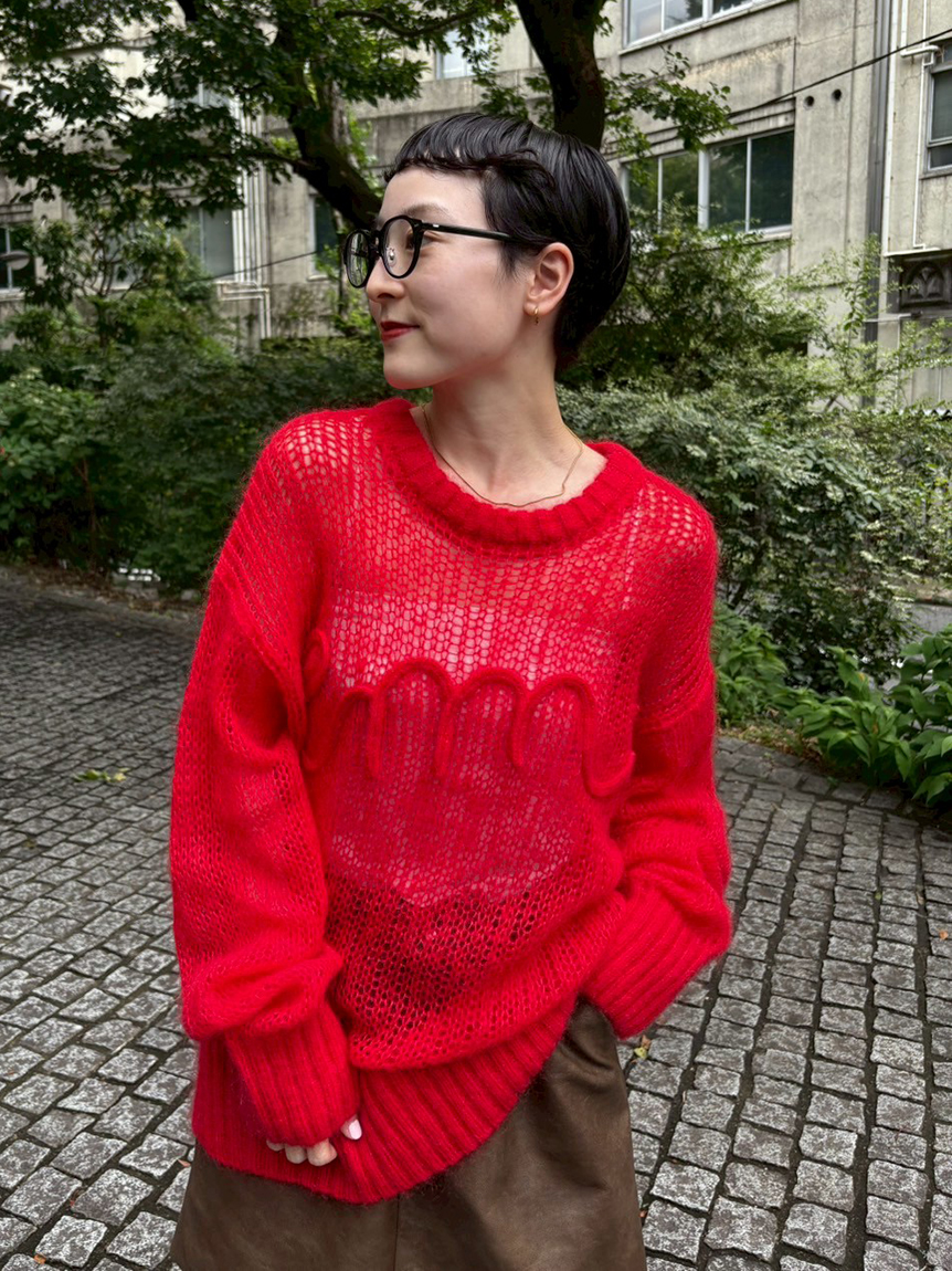 ニット セーター emmiロゴモヘアニットトップス レディース emmiロゴモヘアニットトップス(ニット)｜トップス｜emmi（エミ