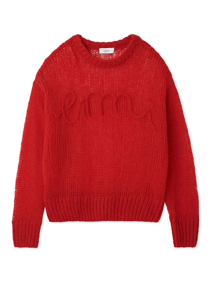 エミ emmiロゴモヘアニットトップス emmi 送料無料 emmiロゴモヘアニットトップス(ニット)｜トップス｜emmi（エミ）の通販