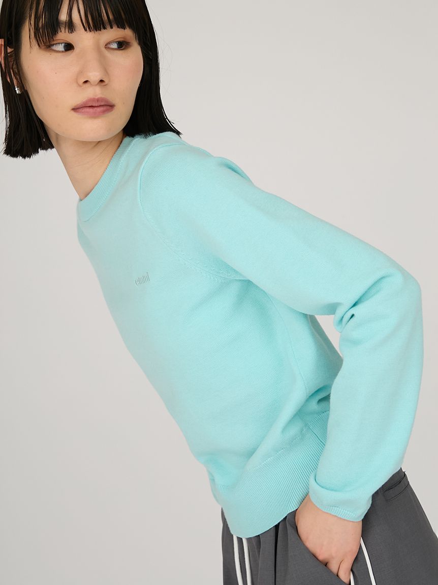 ウール混emmiロゴクルーネックニットトップス(ニット)｜トップス｜emmi