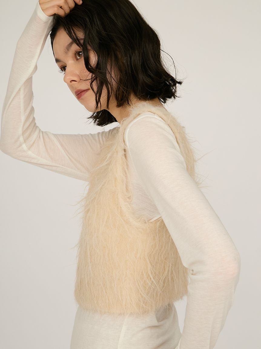 emmi ビスチェ エミ emmi 2wayシャギーニットビスチェ （LBEG） - ファッション